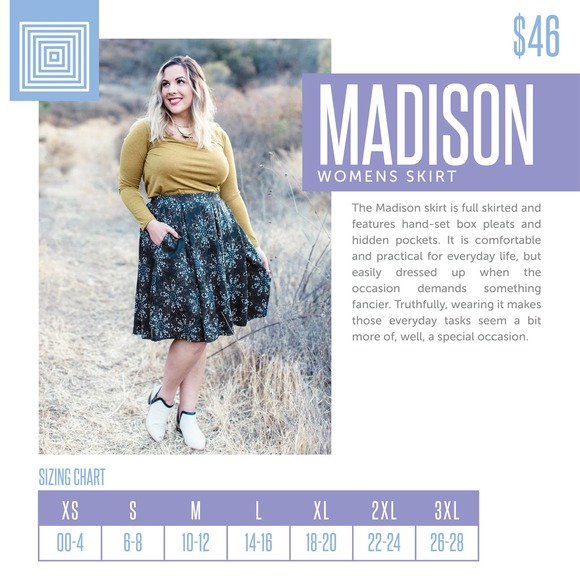 LuLaRoe Madison skirt, Medium, NWT - Picture 2 of 3